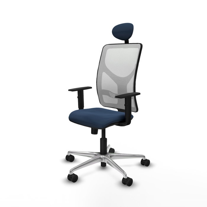 PIQUERAS Y CRESPO Silla de oficina Motilla con mecanismo Sincro, Azul marino y Blanco PIQUERAS Y CRESPO Silla de oficina Motilla con mecanismo Sincro, Azul marino y Blanco