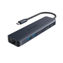 HYPER Hub USB 3.2 Gen 1 Tipo C HD4003GL, 10000 Mbit/s, Puertos USB 3.0, Color Azul Gris
