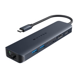 Targus HyperDrive EcoSmart Gen.2 HD4003GL - Concentrador USB-C con 100W PD, 2 puertos USB 3.2, HDMI 2.0 4K 60Hz, Gigabit Ethernet, lector de tarjetas, color azul