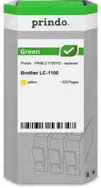 Prindo Green Cartucho de tinta amarillo compatible con Brother LC1100Y