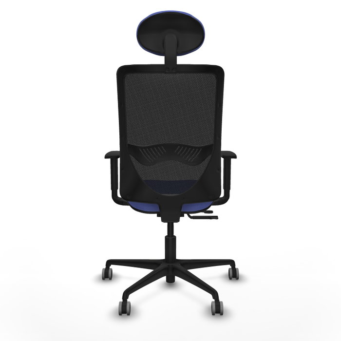 PIQUERAS Y CRESPO Silla de oficina Zulema con mecanismo Sincro/Traslack, Azul claro y Negro