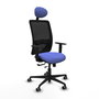 PIQUERAS Y CRESPO Silla de oficina Zulema con mecanismo Sincro/Traslack, Azul claro y Negro