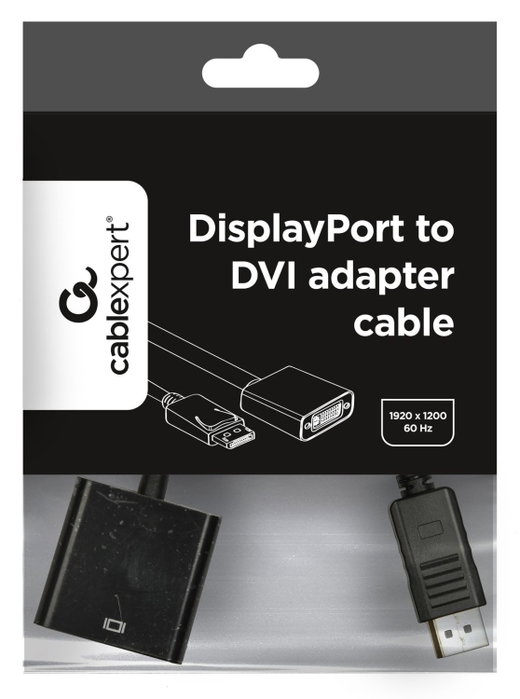 Gembird Adaptador DisplayPort macho a DVI hembra A-DPM-DVIF-002 Negro