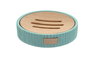DKD Home Decor Jabonera Cemento y Bambú Mate Verde Menta