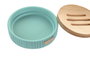 DKD Home Decor Jabonera Cemento y Bambú Mate Verde Menta