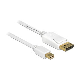 DeLOCK Cable Mini DisplayPort 1.2 a DisplayPort 0.5 m Blanco - Conector Macho a Macho, Resolución 4K 3840x2160, 21.6 Gbit/s, AWG 32