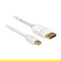 DeLOCK Cable Mini DisplayPort 1.2 a DisplayPort 0.5 m Blanco - Conector Macho a Macho, Resolución 4K 3840x2160, 21.6 Gbit/s, AWG 32