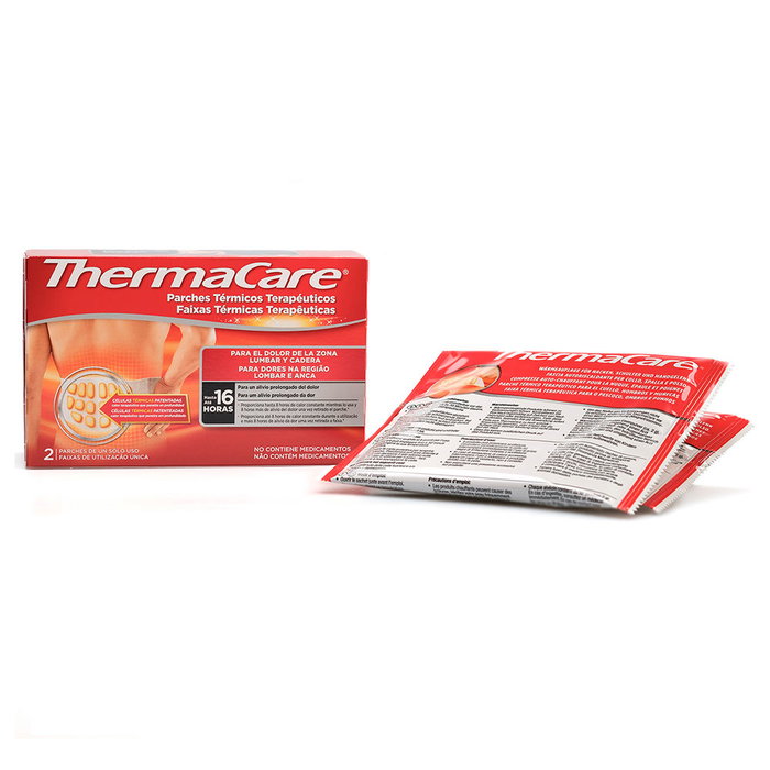 Thermacare Parches Térmicos para Lumbar y Cadera, Calor Terapéutico de hasta 8 Horas, Alivia el Dolor y la Rigidez, Paquete de 2 Unidades