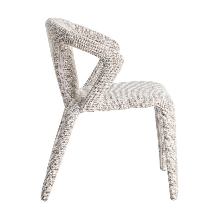 Silla Jaspeado Gris Tejido Salón 52,50 X 59 X 79 cm (Set de 2)