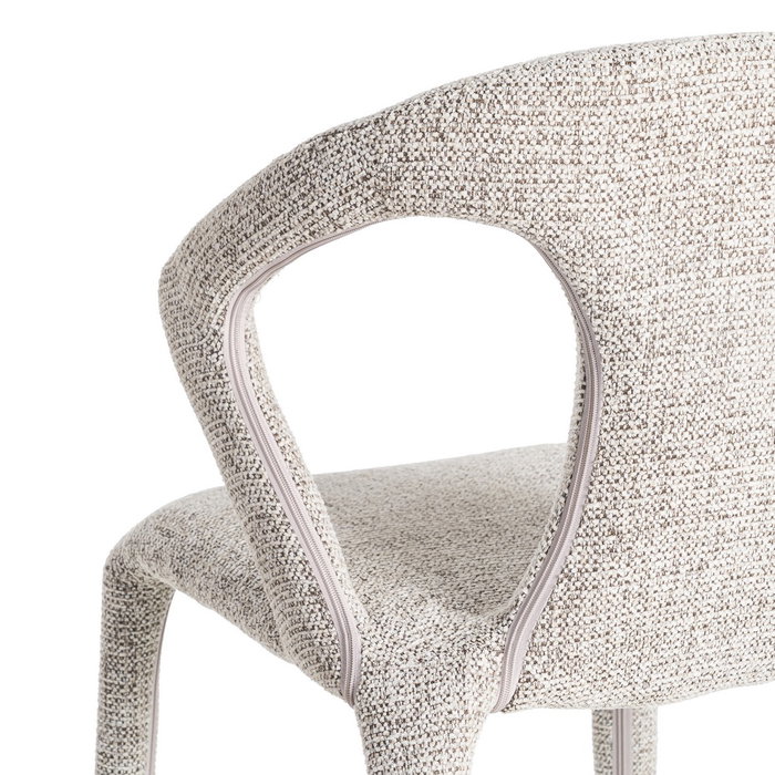Silla Jaspeado Gris Tejido Salón 52,50 X 59 X 79 cm (Set de 2)