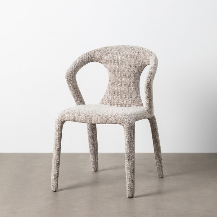 Silla Jaspeado Gris Tejido Salón 52,50 X 59 X 79 cm (Set de 2)