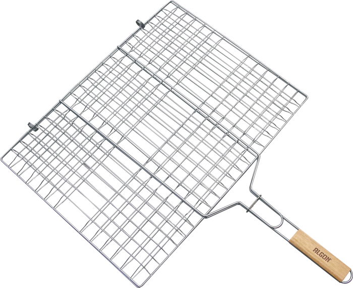 Algon BBQ Parrilla BBQ Cr-Wood sin Patas, Dimensiones 50.3 cm de Ancho x 66.1 cm de Largo x 2.1 cm de Alto, para Asados (8 Unidades)