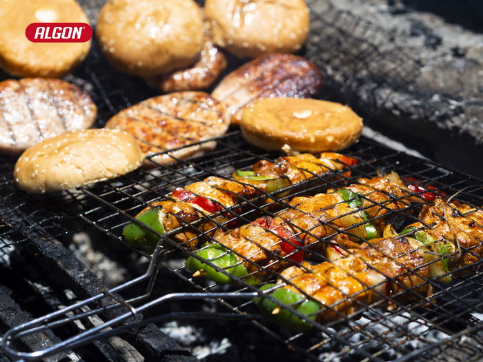 Algon BBQ Parrilla BBQ Cr-Wood sin Patas, Dimensiones 50.3 cm de Ancho x 66.1 cm de Largo x 2.1 cm de Alto, para Asados (8 Unidades)