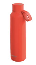 QUOKKA Termo Botella de Acero Inoxidable 630 ml Naranja, Cierre Hermético y con Colgador para Deporte y Ocio