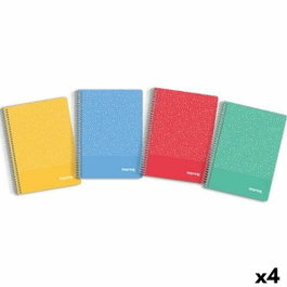 IMPREX Set de 4 Cuadernos de Espiral A5 Colores Surtidos