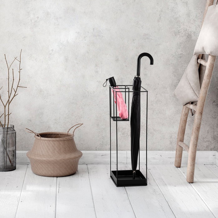 Aberto Design Paragüero 008, Metal, Negro, 20 x 20 x 61 cm