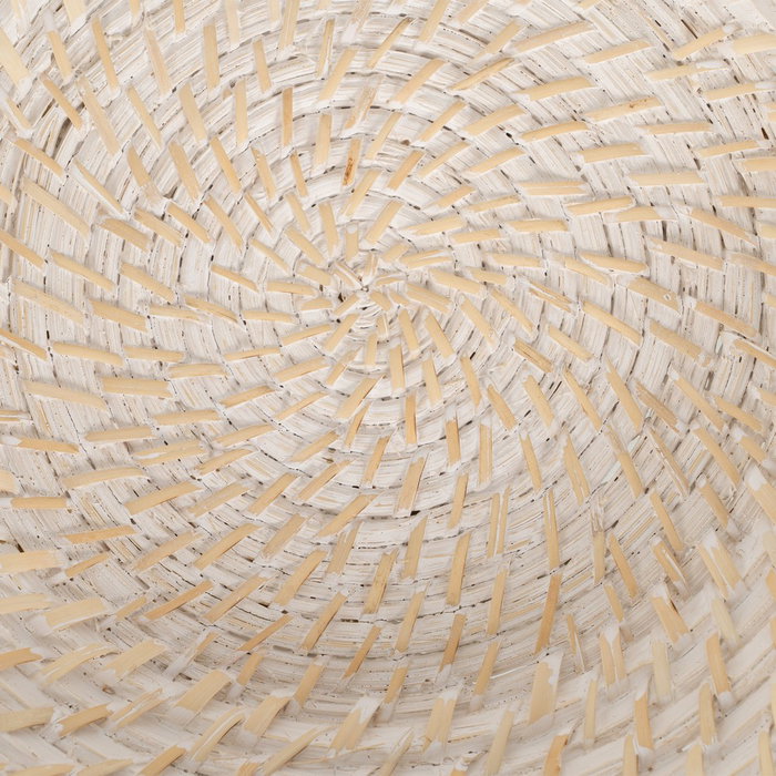 S/2 Centro Mesa Blanco Fibra Natural 35 X 35 X 8 cm