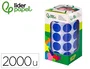 Liderpapel Gomets Autoadhesivos Círculos 20 mm Azul Rollo 2000 Unidades