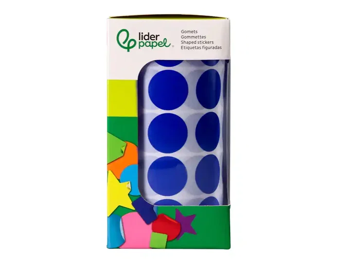 Liderpapel Gomets Autoadhesivos Círculos 20 mm Azul Rollo 2000 Unidades