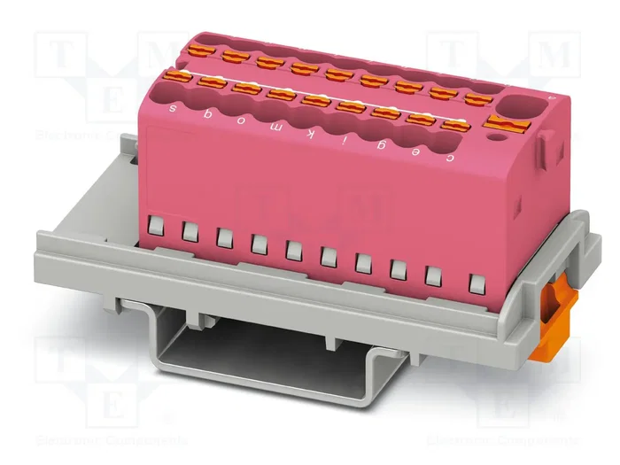 PHOENIX CONTACT Conector de carril Push-in 17,5A 500V Rosa PHOENIX CONTACT Conector de carril Push-in 17,5A 500V Rosa