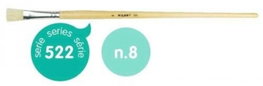 MILAN Pack de 6 Pinceles de Cerda Plano Nº 8 Serie 522 Mango Largo