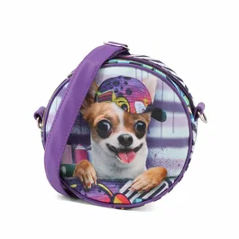 Karactermania Krazymals Bolso Bandolera Redondo Chihuahua Lila Sintético