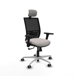 PIQUERAS Y CRESPO Silla de oficina Yunquera con mecanismo Sincro, Blanco y Negro