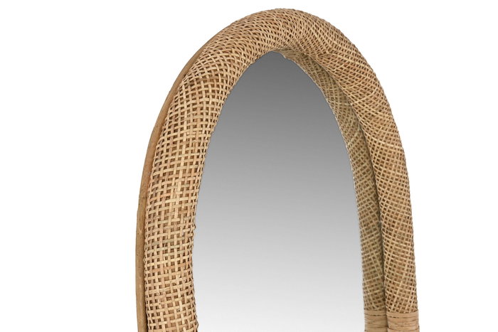 DKD Home Decor Espejo Scandi 4.5 x 170 x 48.5 cm Ratán y Cristal Natural