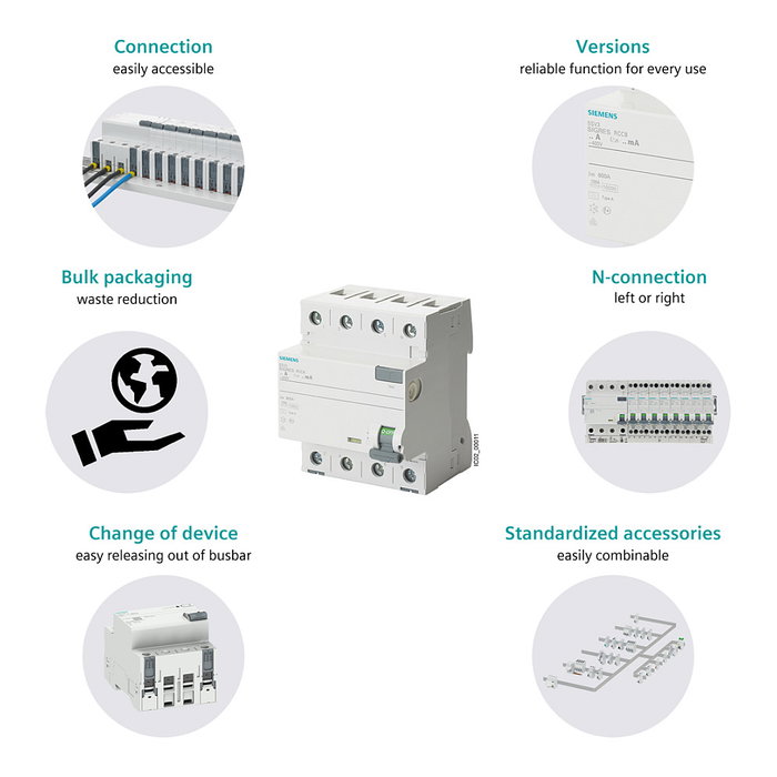 Siemens 5SV3314-6 Interruptor Diferencial 2P 40A 30mA Tipo A