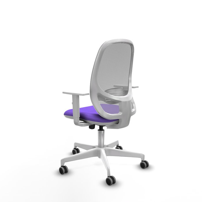 PIQUERAS Y CRESPO Silla de oficina Cilanco con mecanismo Sincro/Traslack, Tela Lila y Malla Gris PIQUERAS Y CRESPO Silla de oficina Cilanco con mecanismo Sincro/Traslack, Tela Lila y Malla Gris