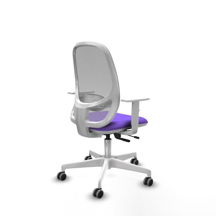 PIQUERAS Y CRESPO Silla de oficina Cilanco con mecanismo Sincro/Traslack, Tela Lila y Malla Gris PIQUERAS Y CRESPO Silla de oficina Cilanco con mecanismo Sincro/Traslack, Tela Lila y Malla Gris
