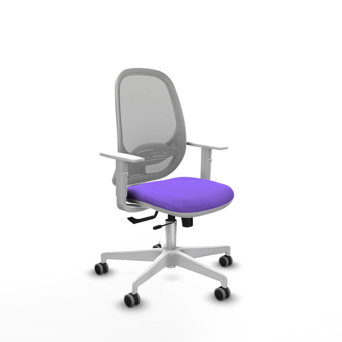PIQUERAS Y CRESPO Silla de oficina Cilanco con mecanismo Sincro/Traslack, Tela Lila y Malla Gris PIQUERAS Y CRESPO Silla de oficina Cilanco con mecanismo Sincro/Traslack, Tela Lila y Malla Gris