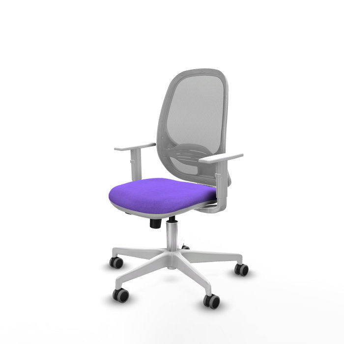 PIQUERAS Y CRESPO Silla de oficina Cilanco con mecanismo Sincro/Traslack, Tela Lila y Malla Gris PIQUERAS Y CRESPO Silla de oficina Cilanco con mecanismo Sincro/Traslack, Tela Lila y Malla Gris