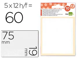 Liderpapel Etiquetas adhesivas blancas 19x75 mm