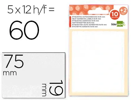 Liderpapel Etiquetas adhesivas blancas 19x75 mm Liderpapel Etiquetas adhesivas blancas 19x75 mm