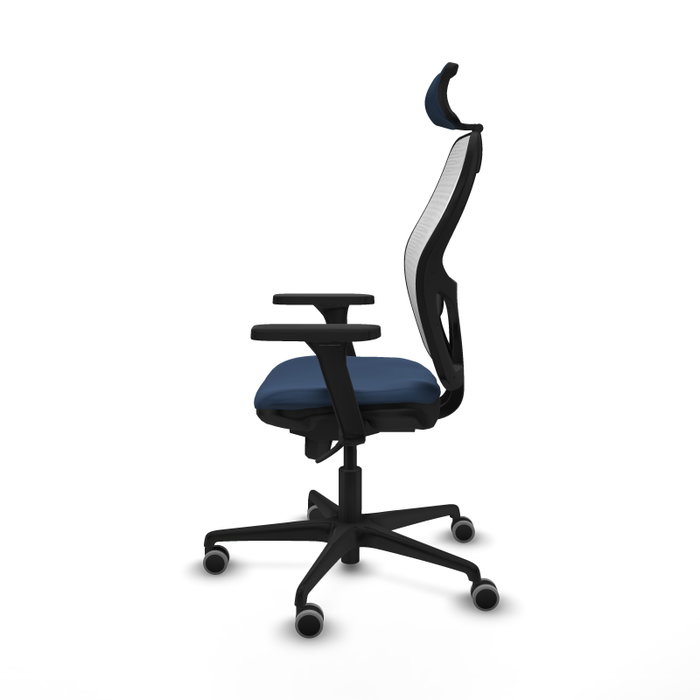 PIQUERAS Y CRESPO Silla de oficina Jorquera con mecanismo Sincro, Azul marino y Blanco PIQUERAS Y CRESPO Silla de oficina Jorquera con mecanismo Sincro, Azul marino y Blanco