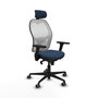 PIQUERAS Y CRESPO Silla de oficina Jorquera con mecanismo Sincro, Azul marino y Blanco