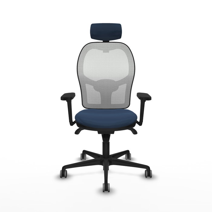 PIQUERAS Y CRESPO Silla de oficina Jorquera con mecanismo Sincro, Azul marino y Blanco PIQUERAS Y CRESPO Silla de oficina Jorquera con mecanismo Sincro, Azul marino y Blanco