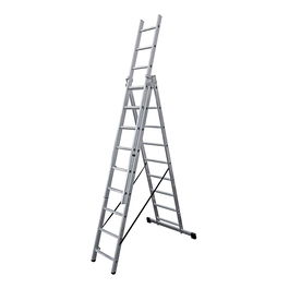 Edm Escalera Transformable Aluminio 3x9 Peldaños 6,04m Longitud Máxima EN131