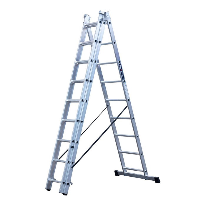 Edm Escalera transformable de aluminio 3 x 9 peldaños