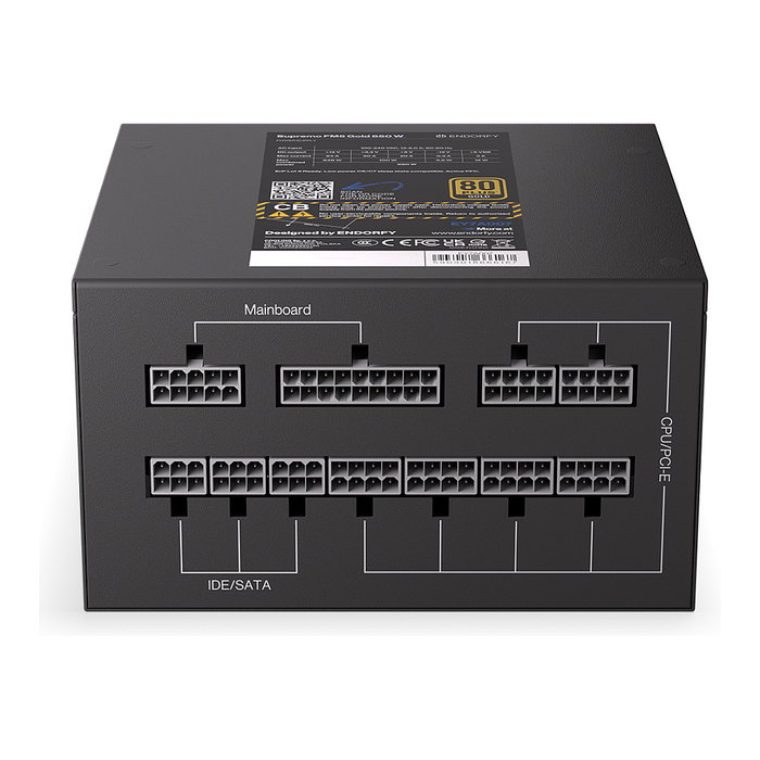 Endorfy Supremo FM5 650W - Fuente de alimentación ATX 80 Plus Gold, Fully Modular, 54A en +12V, 3x SATA, 6x PCIe 8-pin, Negro