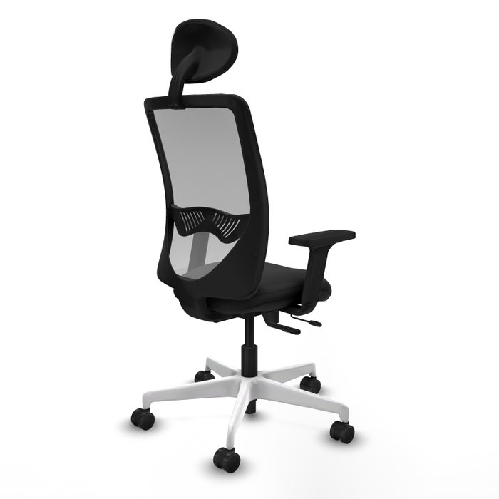 PIQUERAS Y CRESPO Silla de oficina Zulema con mecanismo Sincro/Traslack, Malla Gris y Similpiel Negro