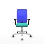 PIQUERAS Y CRESPO Silla de oficina Motilla con mecanismo Sincro, Azul y Turquesa