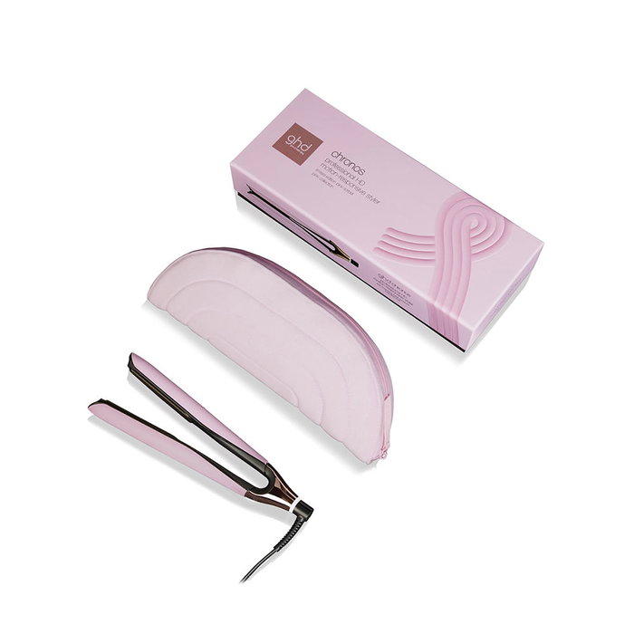 GHD Chronos - Plancha de Pelo Edición Limitada Pink Collection en Rosa Pétalo con Tecnología de Control de Movimiento HD y Neceser Térmico GHD Chronos - Plancha de Pelo Edición Limitada Pink Collection en Rosa Pétalo con Tecnología de Control de Movimiento HD y Neceser Térmico