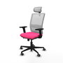 PIQUERAS Y CRESPO Silla de oficina Haches Rosa y Blanco