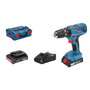 Bosch Professional GSB 18V-21 Taladro Percutor Inalámbrico con 2 Baterías de 2,0 Ah y L-BOXX