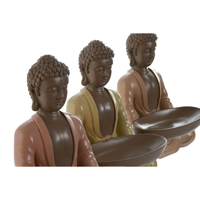 DKD Home Decor Set de 3 Figuras de Buda en Resina, Colores Surtidos DKD Home Decor Set de 3 Figuras de Buda en Resina, Colores Surtidos