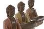DKD Home Decor Set de 3 Figuras de Buda en Resina, Colores Surtidos