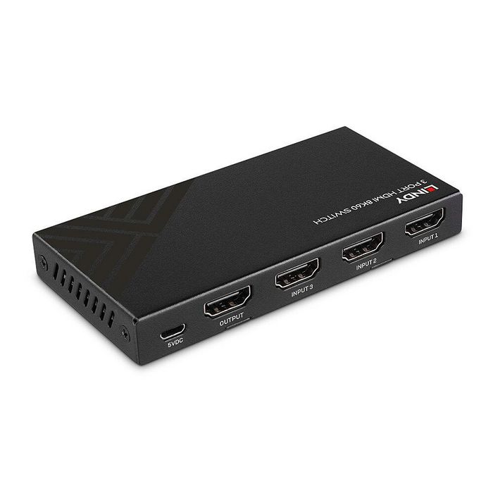 LINDY 38369 Interruptor Selector HDMI 2.1 4x1, 8K a 48Gbit/s, HDR, con Mando a Distancia, Negro LINDY 38369 Interruptor Selector HDMI 2.1 4x1, 8K a 48Gbit/s, HDR, con Mando a Distancia, Negro