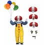 NECA Figura Ultimate Pennywise (It 1990) 18cm con Cabezas, Manos, Generador de Ruido, Globos y Bote